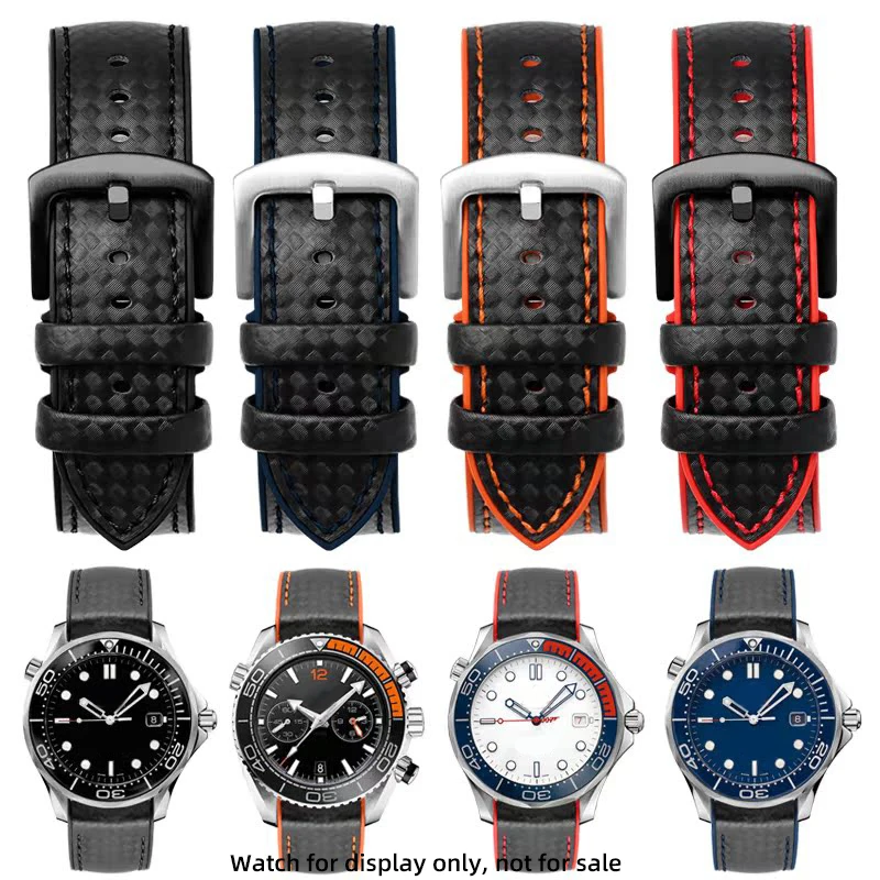 22mm 20mm men's rubber strap for Omega Planet Ocean 600 Seamaster 300 Speedmaster 007 watchbands WaterProof Orange Bracelet