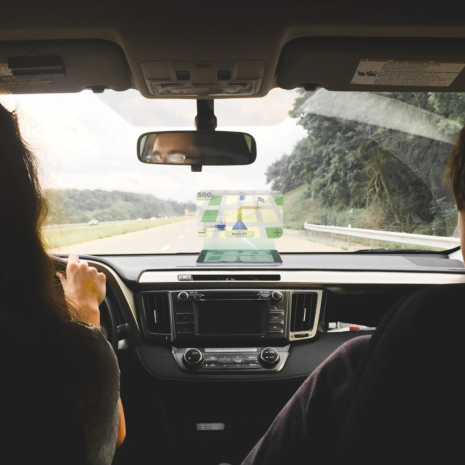 

2pcs Reflective Film 160x120mm PET Material High Definition Display Car Accessory Windscreen Protective Screen