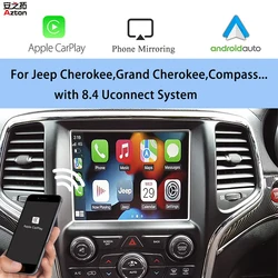 IOS CarPlay Unit For Jeep Compass Grand Cherokee with 8.4 Uconnect Audio Apple Car Play Android Auto Reverse Camera Interface