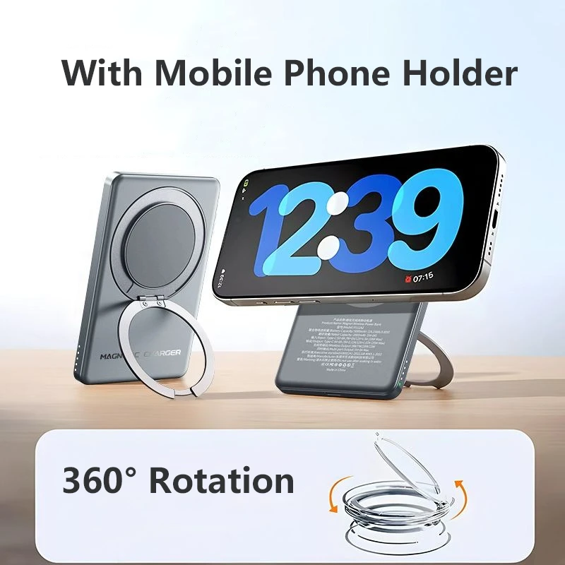 Magnetic Power Bank 10000mAh Wireless Fast Charger with Stand Portable External Battery Powerbank for Magsafe for iPhone Samsung