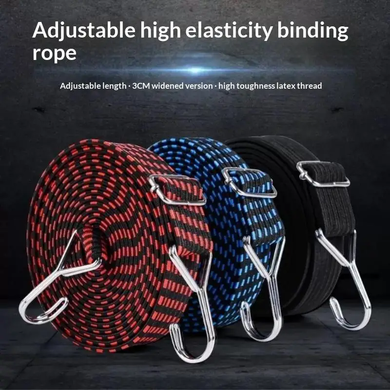 Elastic Lashing Strap Adjustable Tear Proof Buckle Universal Binding Belt for Luggage Motorcycle Bike Outdoor Trip Cargo Tie Do