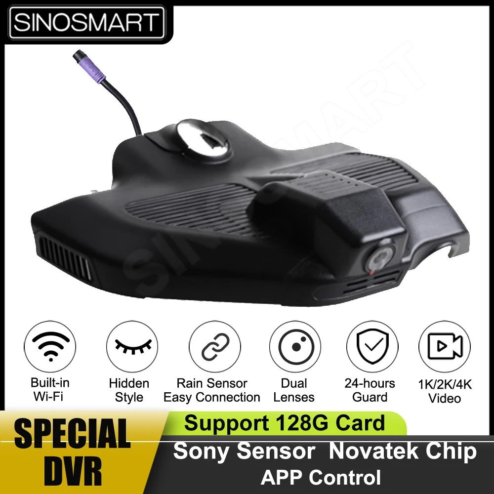 

SINOSMART 1080P Special Dash Wi-Fi DVR Camera for Mercedes Benz EQC or GLC Deluxe 2020 etc. APP Control SONY IMX307