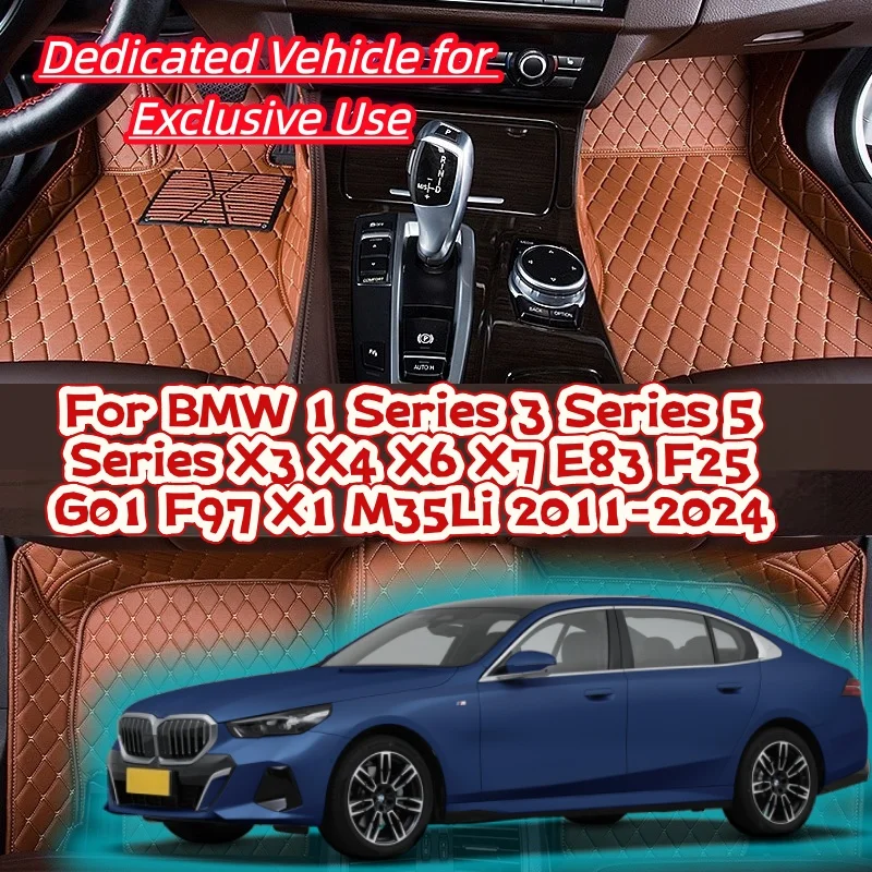 

Car Floor Mats Custom Leather For BMW 1 Series 3 Series 5 Series X3 X4 X6 X7 E83 F25 G01 F97 X1 M35Li 2011-2024 Car Accessories