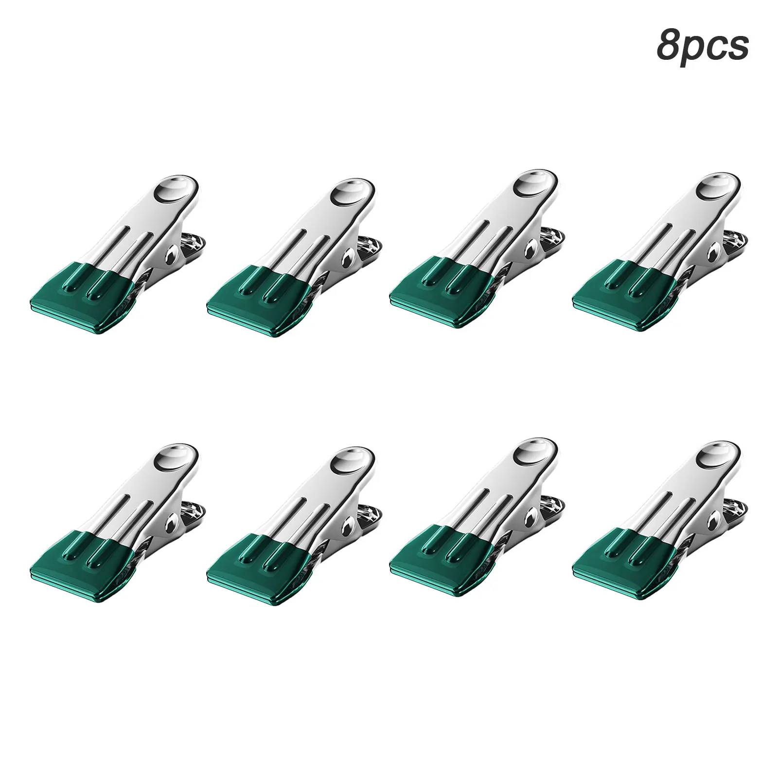 

8Pcs Stainless Steel Clothes Peg Household Multipurpose Sealing Clips Windproof Non Slip No Trace Fixed Clamp Airing Clothespin