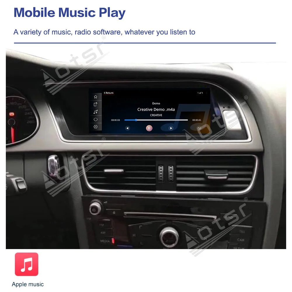 8.8 Inch Carplay Android 13 For Audi A5 Base Trim 2009-2016 Gps Navigation Car Radio Touch screen Stereo Auto Head Unit