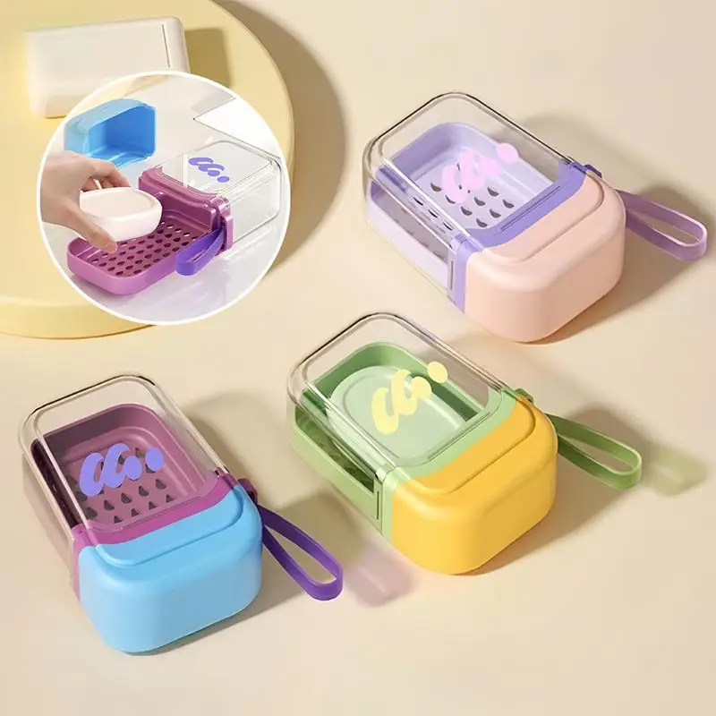 Soap Case Travel Case Leakproof Container With Lid For Traveling Camping Gym Applies To Shower Bath Bathroom Household Supplies