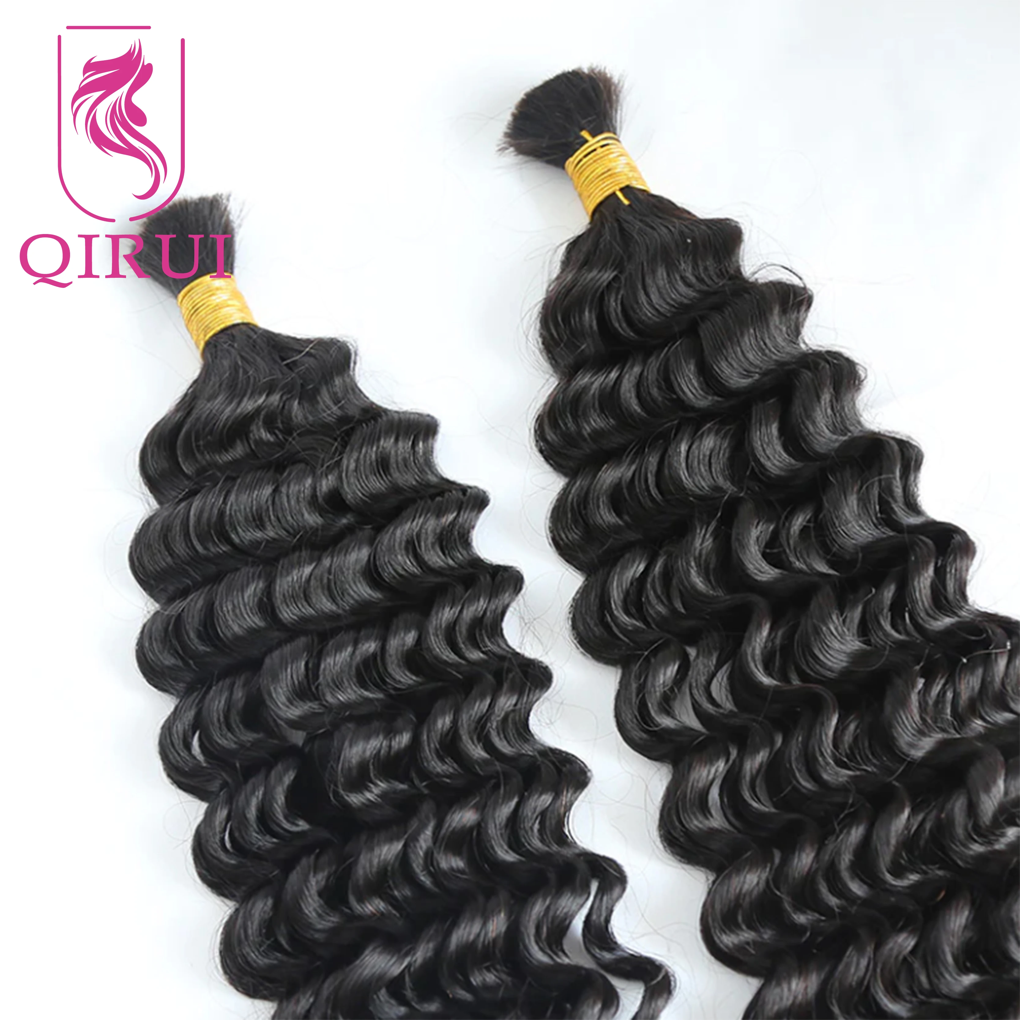 Bulk Human Hair For Braiding Italy Curly No Weft Double Drawn Wholesale Burmese Boho Braids Human Hair Extensions