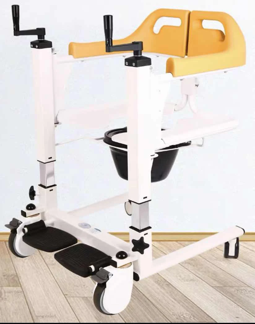 Patient Transfer Lifting Commode Chair With Toilet