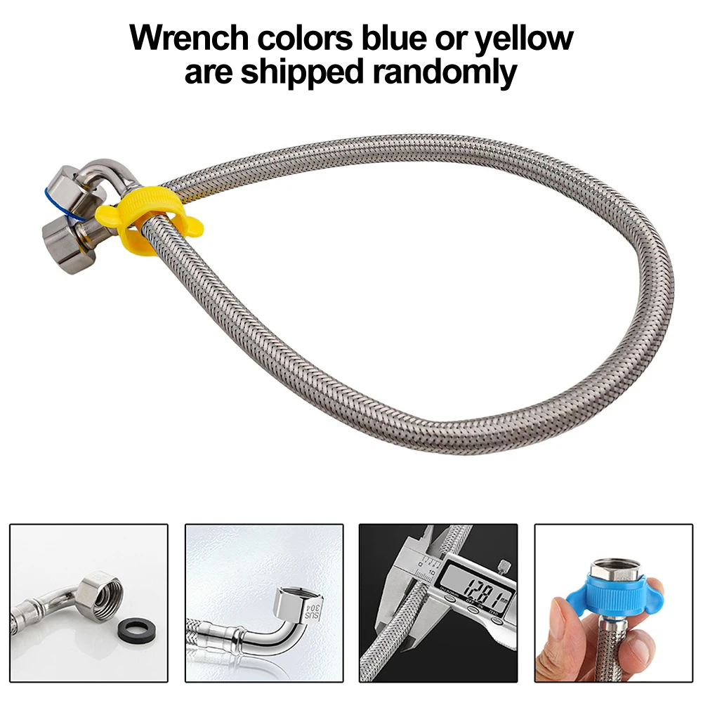 Braided Hose Connectors Elbow Flexible Hose Bathrooms Boilers High Pressure Resistant Long-lasting For Bathrooms