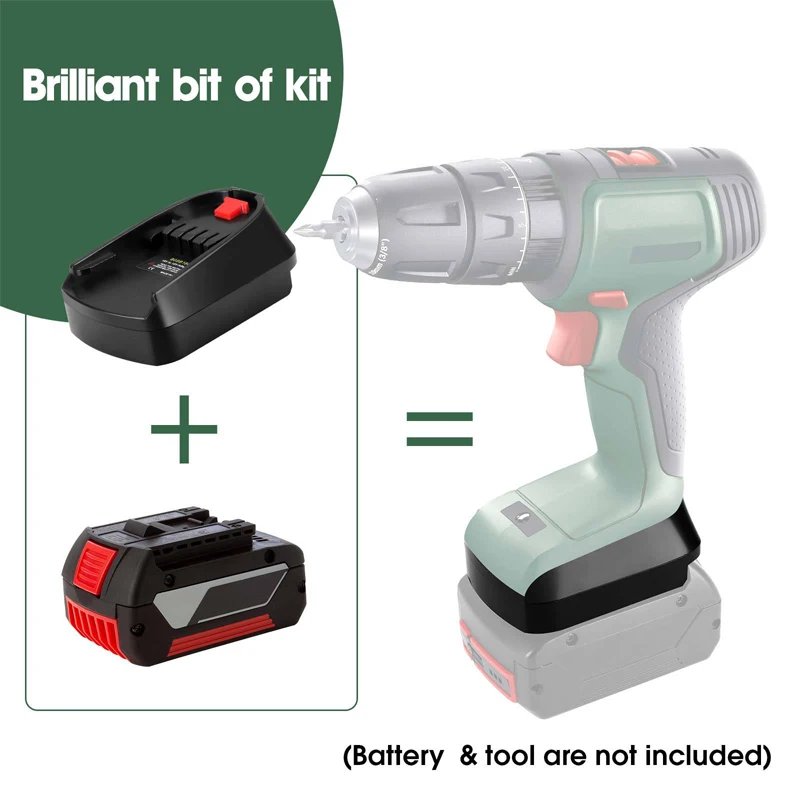 Battery Adapter For Bosch 18V Li-ion Battery BAT618 on Home Lithium Electrical Power Tool Replace All 18V Green Blue Adapter Use