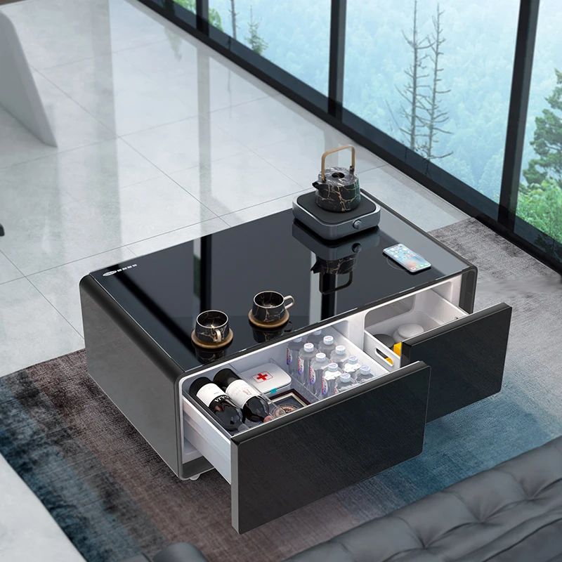 Hot-selling Mini Refrigerator Smart Coffee Table With 2 Refrigerator Drawers USB Ports Smart Furniture