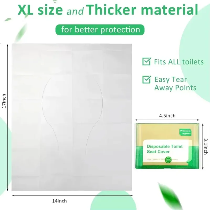 Disposable Toilet Seat Covers Flushable Disposable Toilet Covers Soluble Water Toilet Paper for Travel Camping Hotel Bathroom