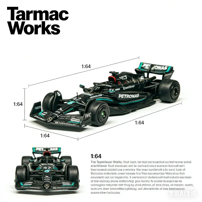 

TW 1:64 AMG F1 Racing Team W14 W - Spanish Grand Prix 47# Cast Alloy Car Model, Boys' Toy, Adult Collection Decoration Item.