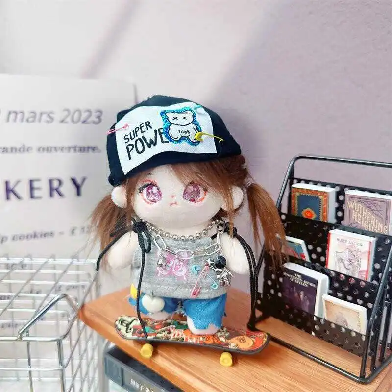 10/20cm Kpop Star Idol Doll Girl Fashion Y2K Hip Hop Girl Trend Outfit Stuffed Plushie 17cm Labubu Doll Clothes Accessories