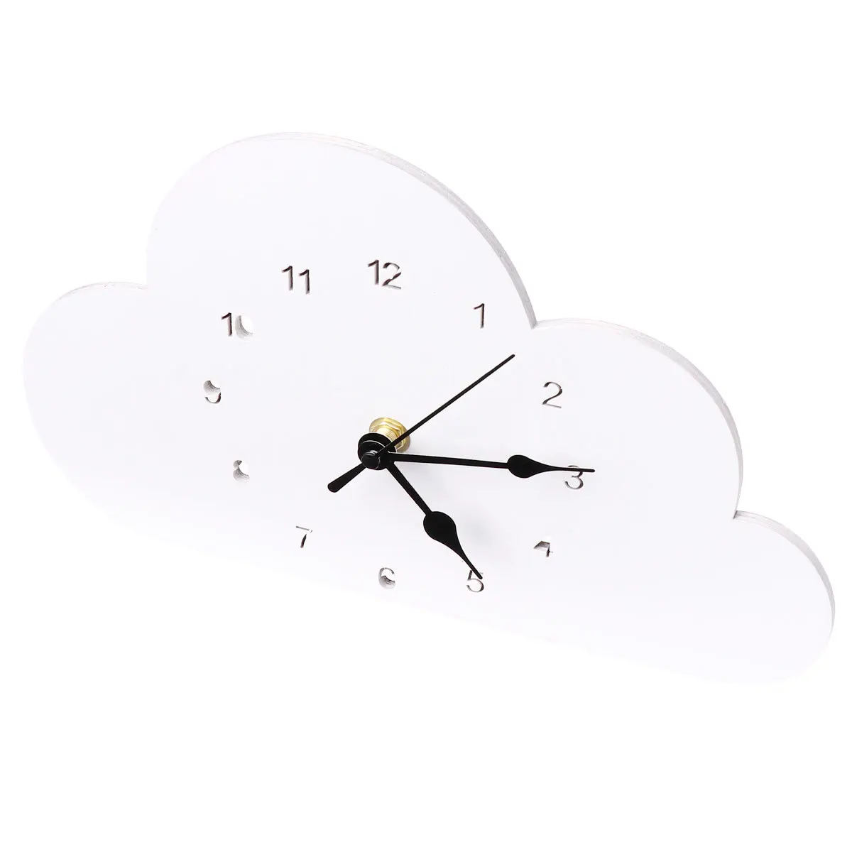 

1Pcs Cloud-Shaped Clock Nordic Style Hollow Numbers Exposed Pointers Desktop Bedroom Dorm Home Clock Light Grey Design