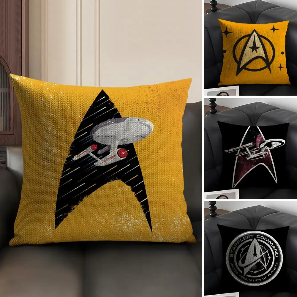 Star T-Trek ShipP Brand Cushion Cover Natural Linen Organic Fabric Double-Sided Printing Sofa Home Decor Gift Pillow Case