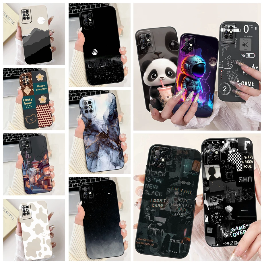 Case For Infinix Note 8i X683 Liquid Silicone Soft TPU Back Cover For Infinix Note 8 X692 Phone Funda Gothic Black Night Bumper