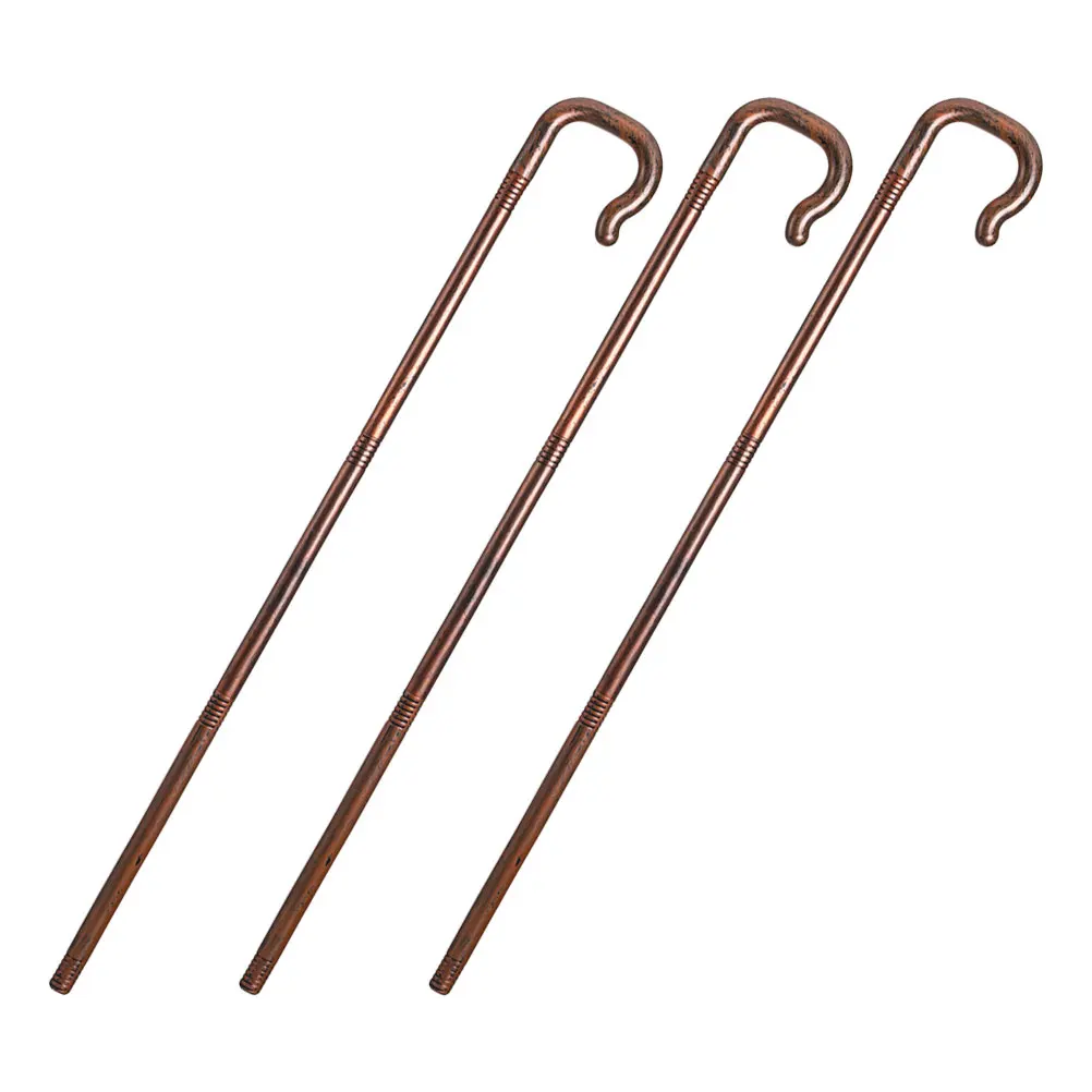 

3pcs Decorative Dress up Cane Prop Plastic Walking Stick for Halloween Party Costume Masquerade Stage Performance Props