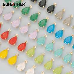 GUFEATHER MB14,jewelry accessories,nickel free,18k gold plated,copper,glass,charms,jewelry making findings,diy pendant,10pcs/lot