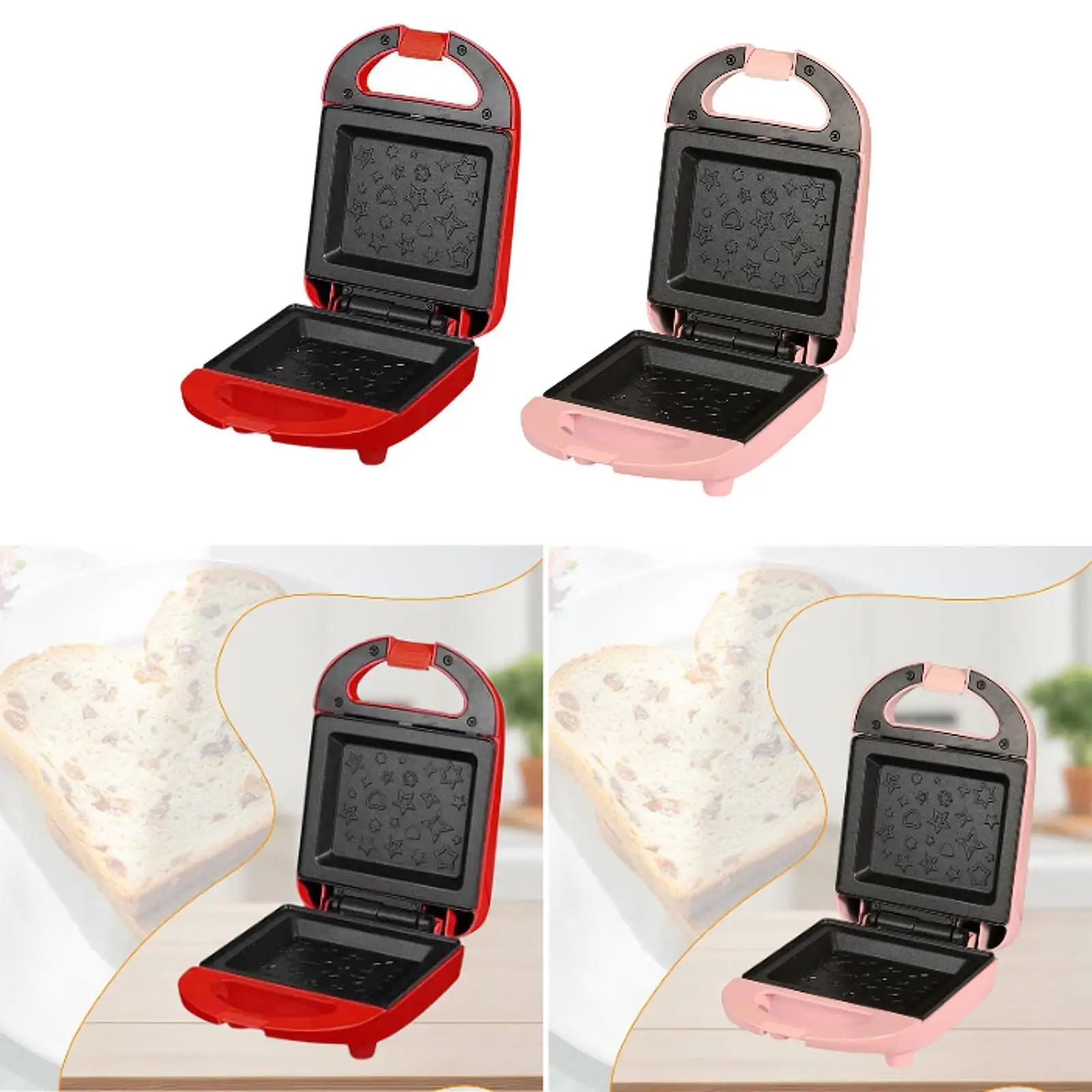 

Sandwich Maker EU Plug Easy to Use Nonstick Plate Convenient Wear Resistant Compact Easy to Clean for Office Steaks Home Ham Egg