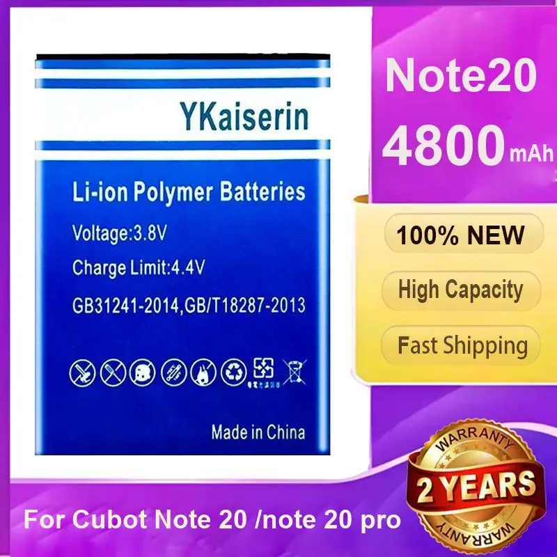 

For Cubot Note 20 Pro High Performance Note20 Mobile Phone Battery 4800Mah