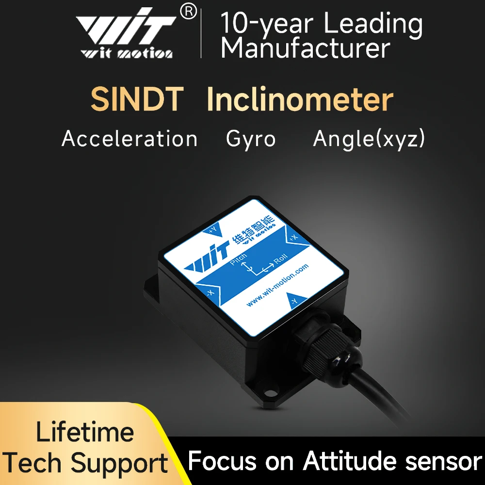 WitMotion SINDT Dual-axis AHRS High Precision Angle Inclinometer Tilt Switch, Digital Output, IP67 Waterproof,Anti-vibration