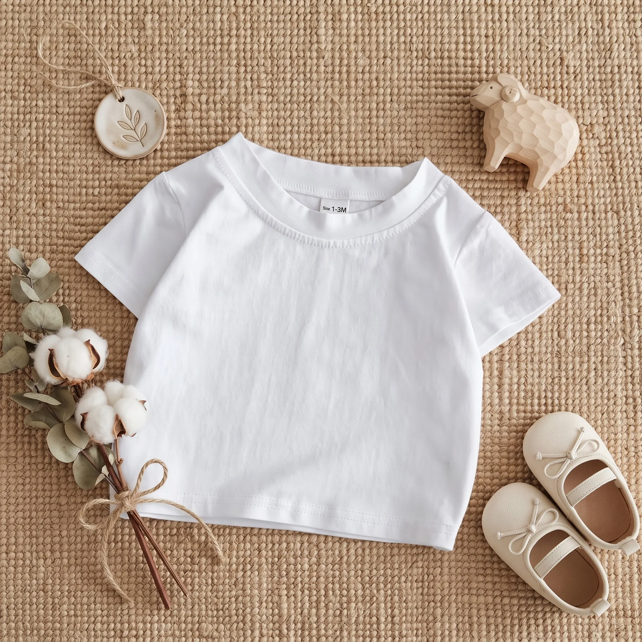 Baby Weißes Basic Kurzarm-T-Sh – Undershirt Crew Neck Bewertung und Preis