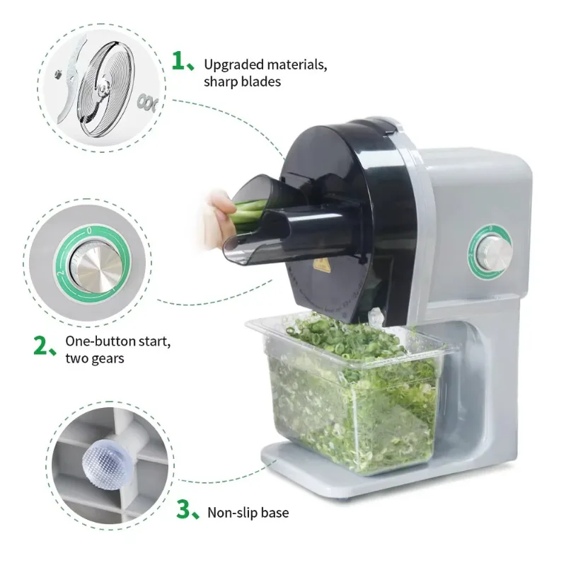 Electric Multifunctional Automatic Vegetable Cutter Scallion Garlic Slicer Cucumber Slicer Carrot Vegetable Slicer