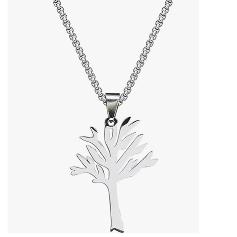 Stainless Steel Poison Tree Juice Necklace Hiphop Tree Necklace for Men Women Punk Rock Pendant Jewelry