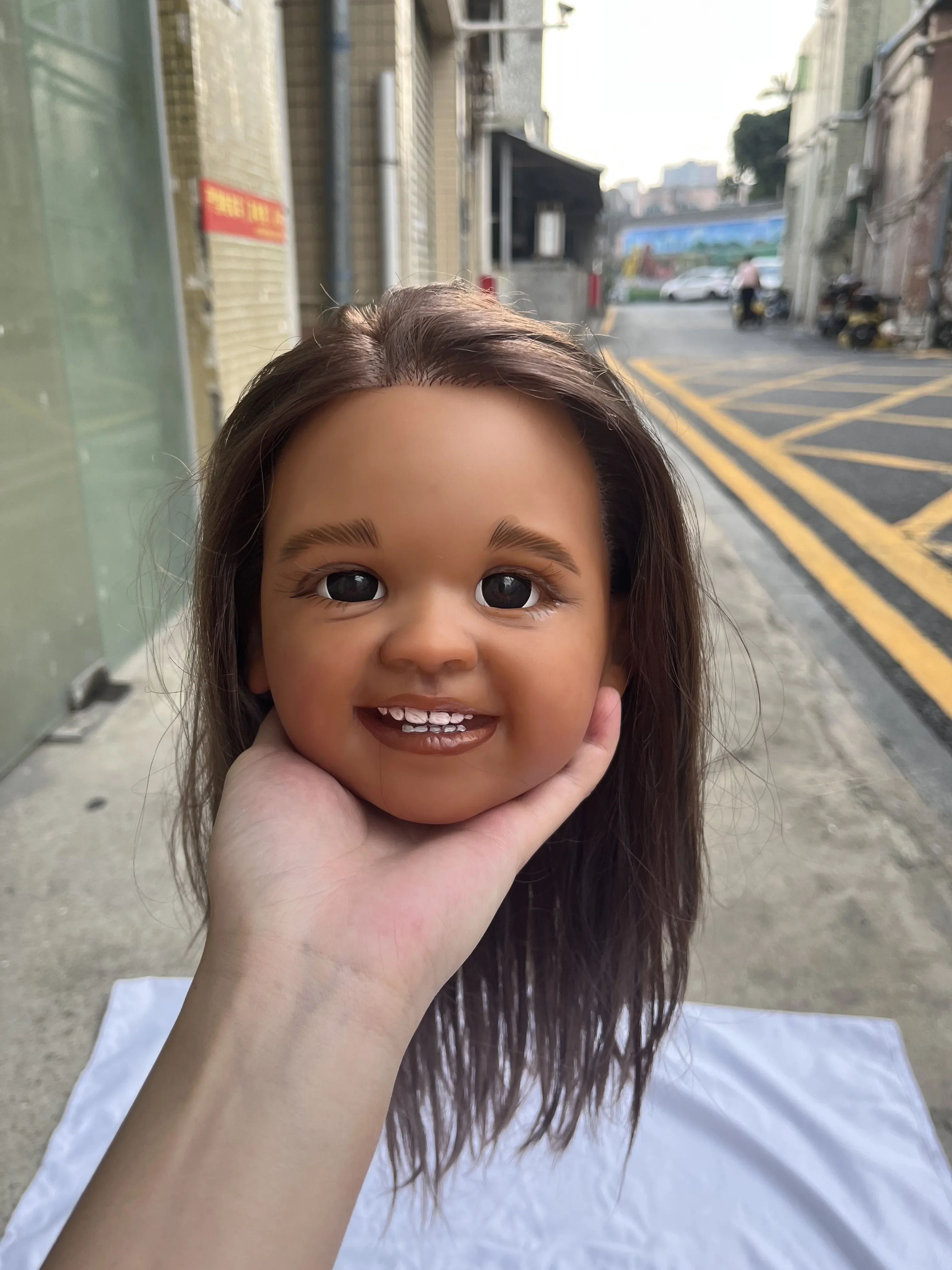 DLS dostosowane ograniczona dostawa Shanti 32 cale Reborn Baby ogromna dziewczyna wersja ciemnej skóry malowany zestaw DIY część prezent na nowy rok