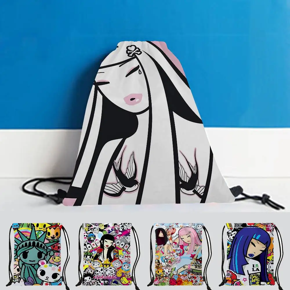 Kawaii T-Tokidoki الرباط حقائب الظهر كيس حزمة حمل تخزين البوليستر حقيبة السائبة للرياضة الصالة الرياضية السفر السباحة #3