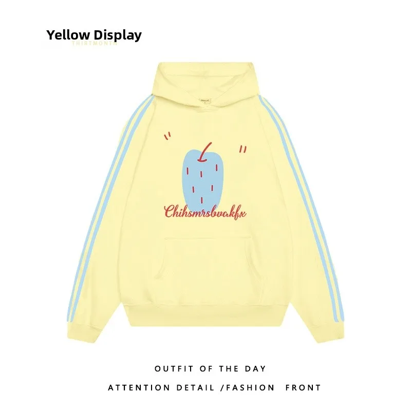 مقنعين Thiened طويل Sve Fce المرأة تي شيرت فضفاض INS اللون بلو تي شيرت شريط Ele العصرية ملابس خارجية البلوز #4