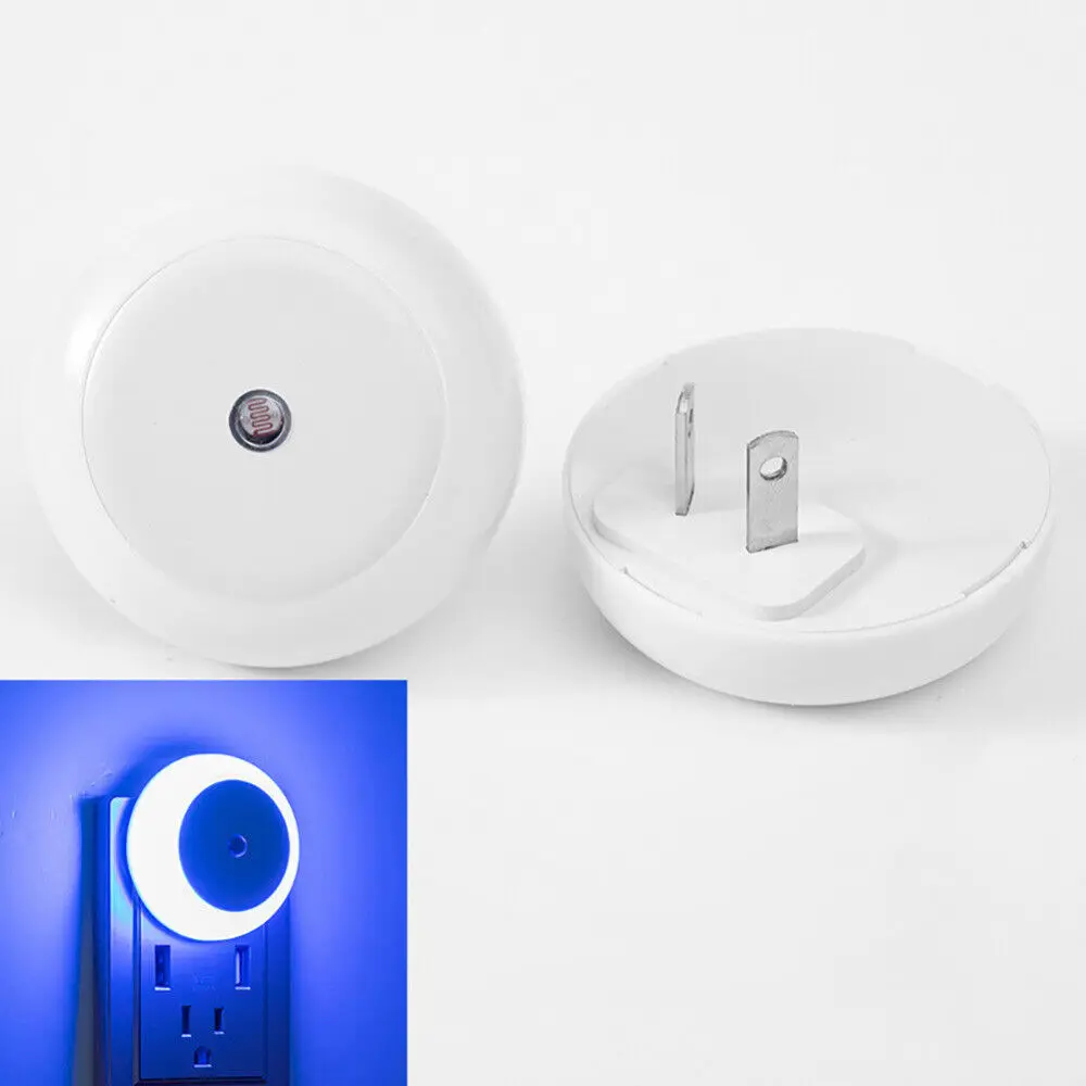 LED Round White Night Light Dusk To Dawn Sensor Smart Wall Lamp For Bathroom Bedroom Home Kitchen Corridor Energy Saving EU Plug