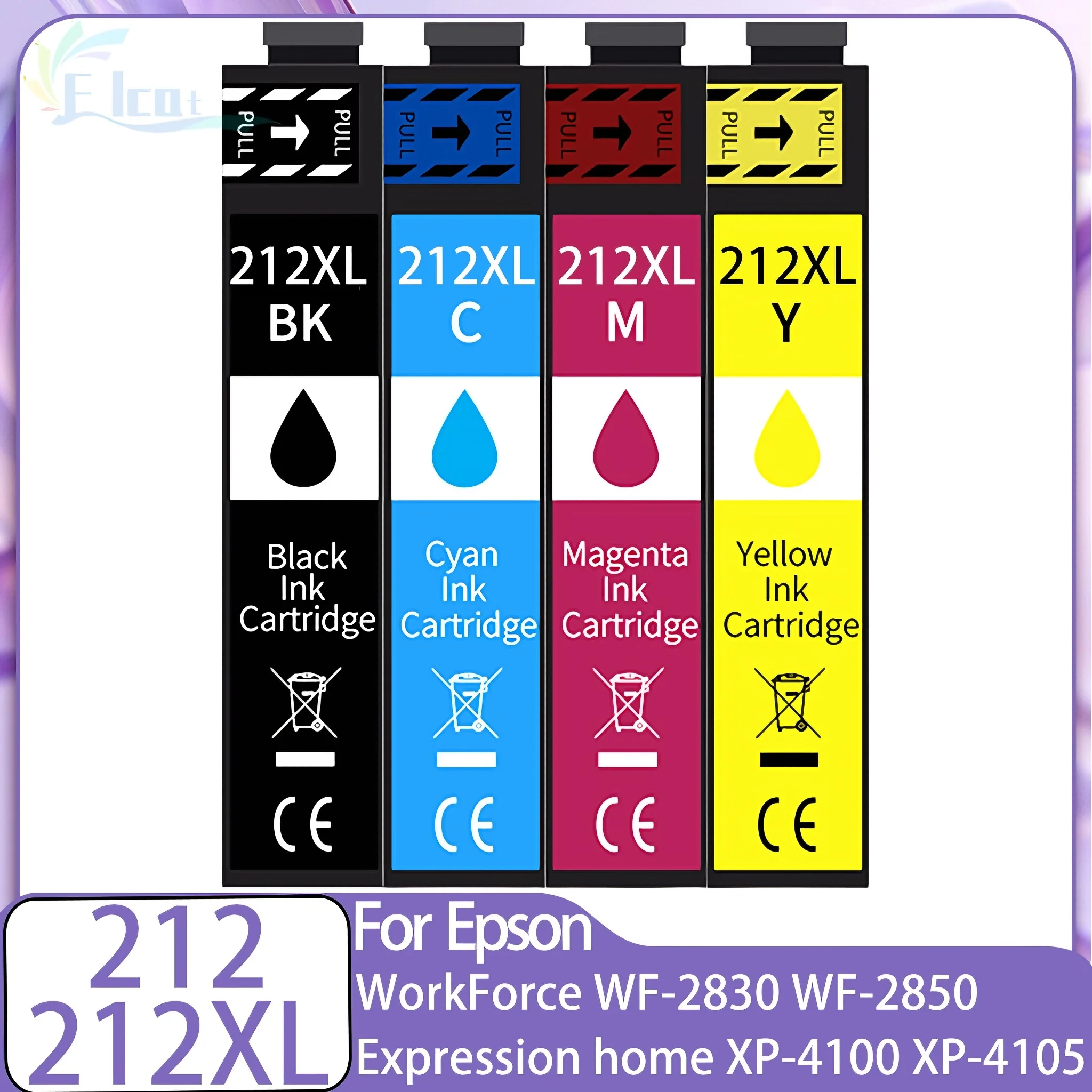 212 212XL T212 Ink Cartridge 212XL 212 Compatible For Epson Workforce WF-2830 WF-2850 Expression Home XP-4100 XP-4105 Printer