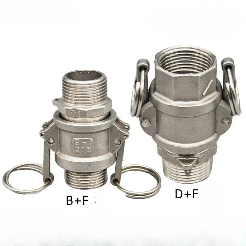 304 SS Camlock Quick Coupling Set, Type A-F DP DC Male Female, 1/2