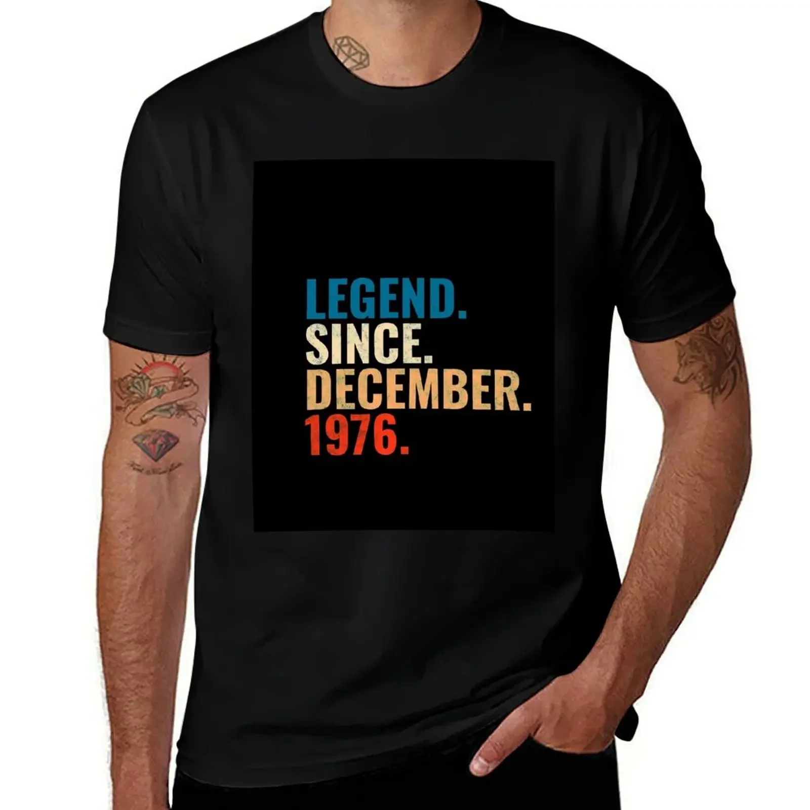 

Legend Since December 1976 Retro Vintage T-Shirt Aesthetic clothing summer tops mens white t shirts