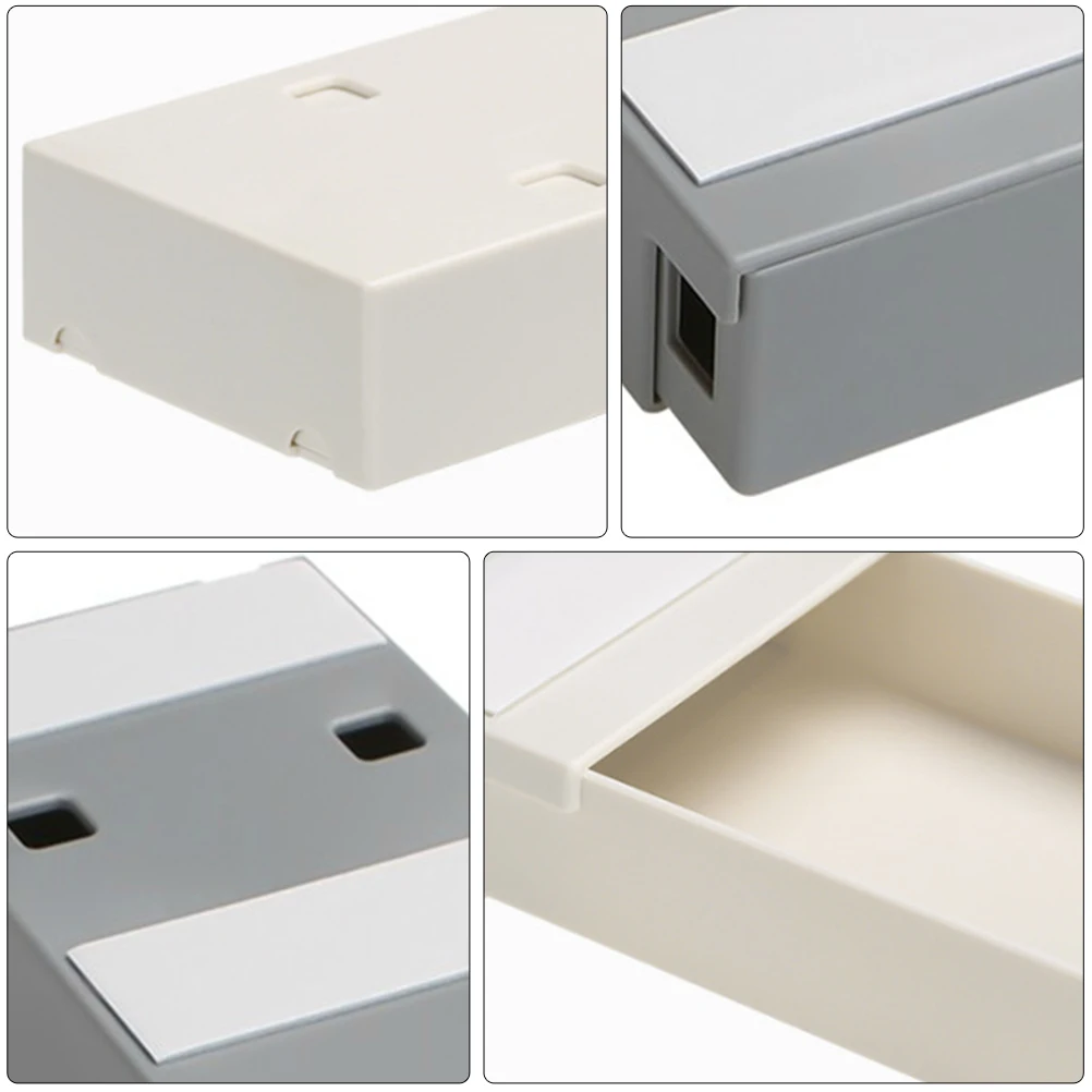 

2pcs Nail 2 Storage Holder Pcs Self adhesive Hidden Desk ganizer PP Drawer Type Office Plastic Storage