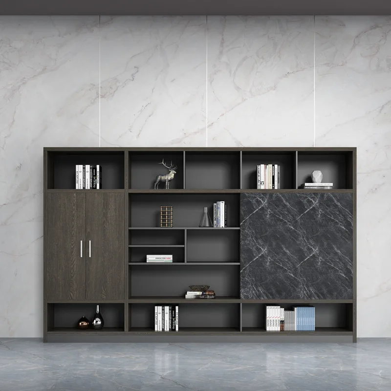 

File cabinet Wooden high cabinet Boss office bookcase Background cabinet Simple modern data Storage against