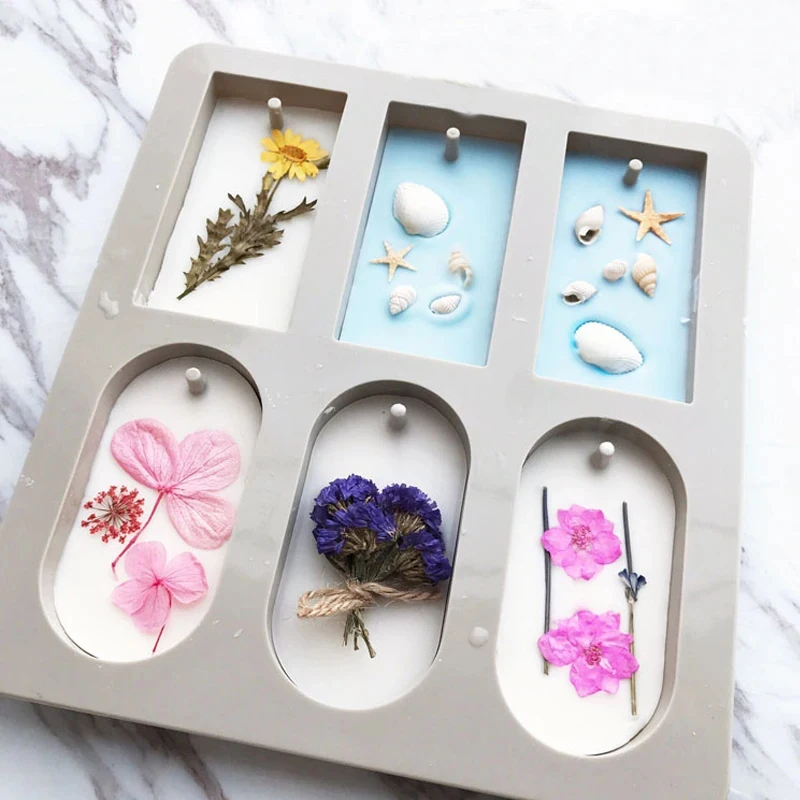 6 Cavity Hexagonal Silicone Mold Handmade Soap Aromatherapy Wax Candle Resin Plaster DIY Soap Making Mould