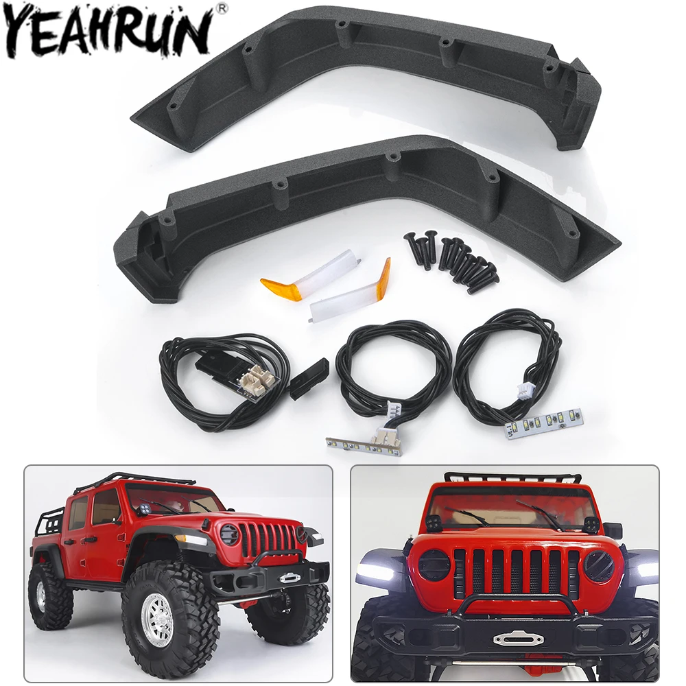 

YEAHRUN Wheel Eyebrow Light LED Lamp Spotlight for 1/10 Axial SCX10 III AXI03007 RC Car Fender Decorative Parts