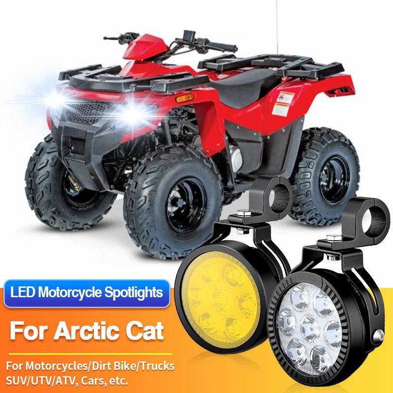 1 Set LED Motorcycles Headlight 2 Color Fog Light Spotlight SUV ATV for Arctic Cat Riot X 8000/Wildcat XX/ZR 200 6000 8000 9000