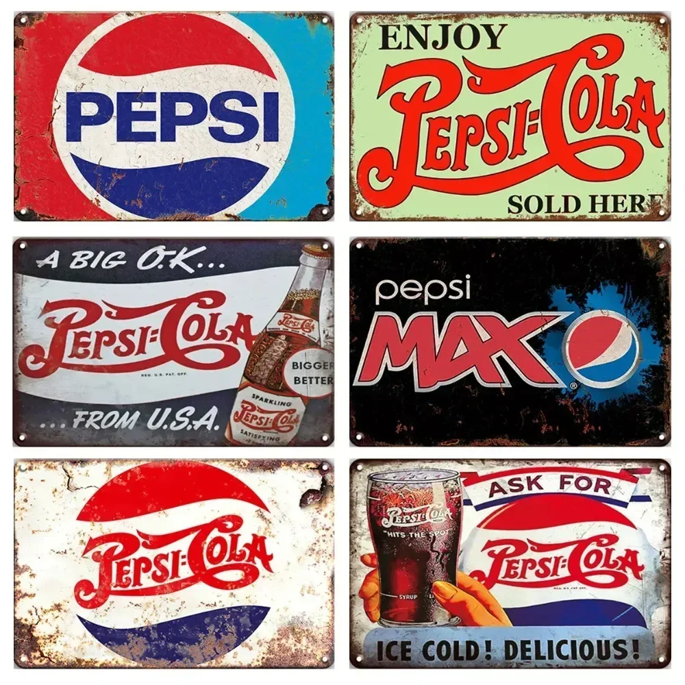Cartel de chapa de Metal de marca Cola, estilo óxido, Bar, cafetería, arte, letrero de Metal, decoración, placa de cueva para hombre, placas decorativas Vintage, carteles de pared, decoración