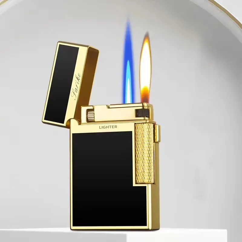 Metal Windproof Cigar Cigarette Lighter Jet Torch GasTwo Types Flames Unusual Lighters Smoking AccessoryButane Gadgets for Men