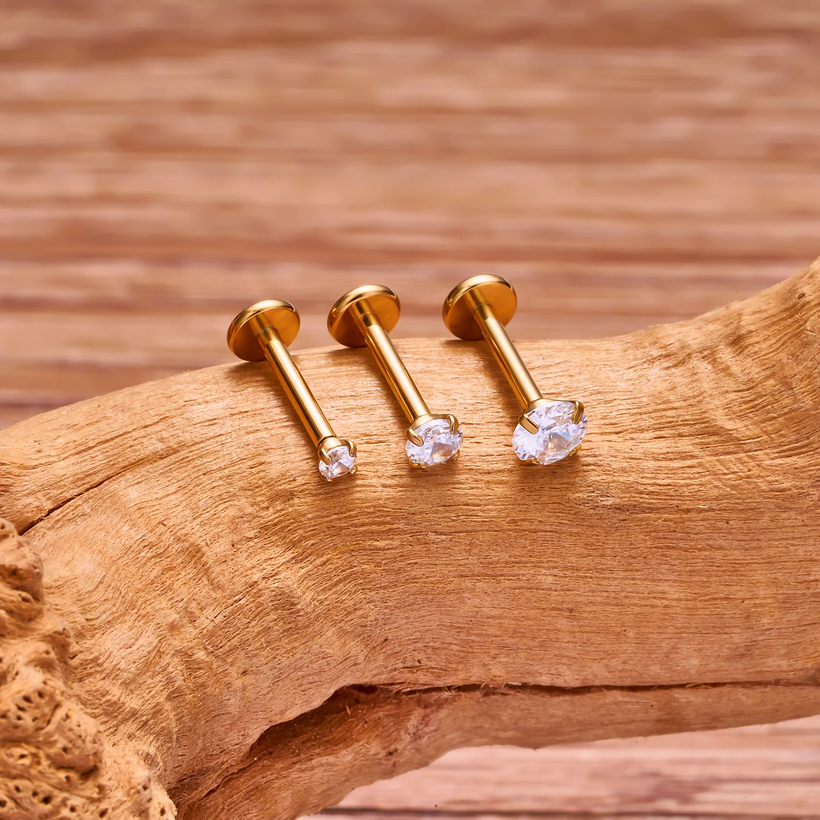 2 Stück Titan 16g Lippe Labret Piercing Kristallkugel Monroe Lippen Ohrstecker Helix Conch Tragus Knorpel Ohrringe 2/3/4mm CZ Körperschmuck – Detail 7