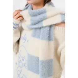 New Scarf Long Stiped Autumn 2024 Winter Design Scarf for Elegant Women Girls Casual Popular Ball Blue White Neck Scarves