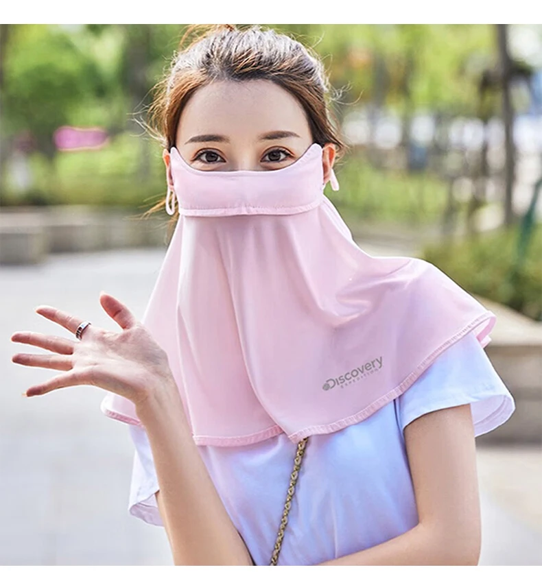 Women's Full Face UV Blocking Mask Ice Silk Sun Shield for Cycling Driving Dustproof Summer Sun Protection Face Cover