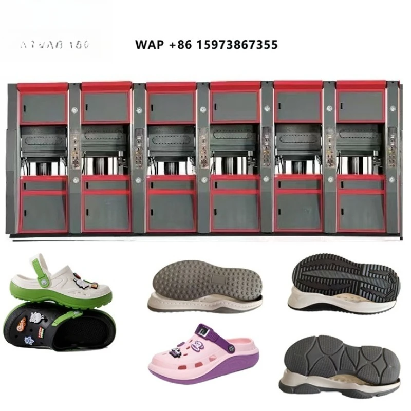 6 Station Shoe Sole Making Machine EVA Foam Shoes Machine EVA Shoes Machine 2 Color 1200 Pairs Per 8 Hours