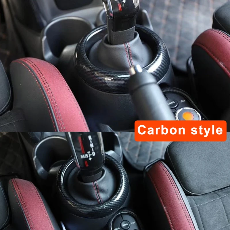 Car gear lever Decorative Cover For MINI ONE Cooper S F54 F55 F56 F57 F60 Countryman Shift Panel Protection Sticker Accessories