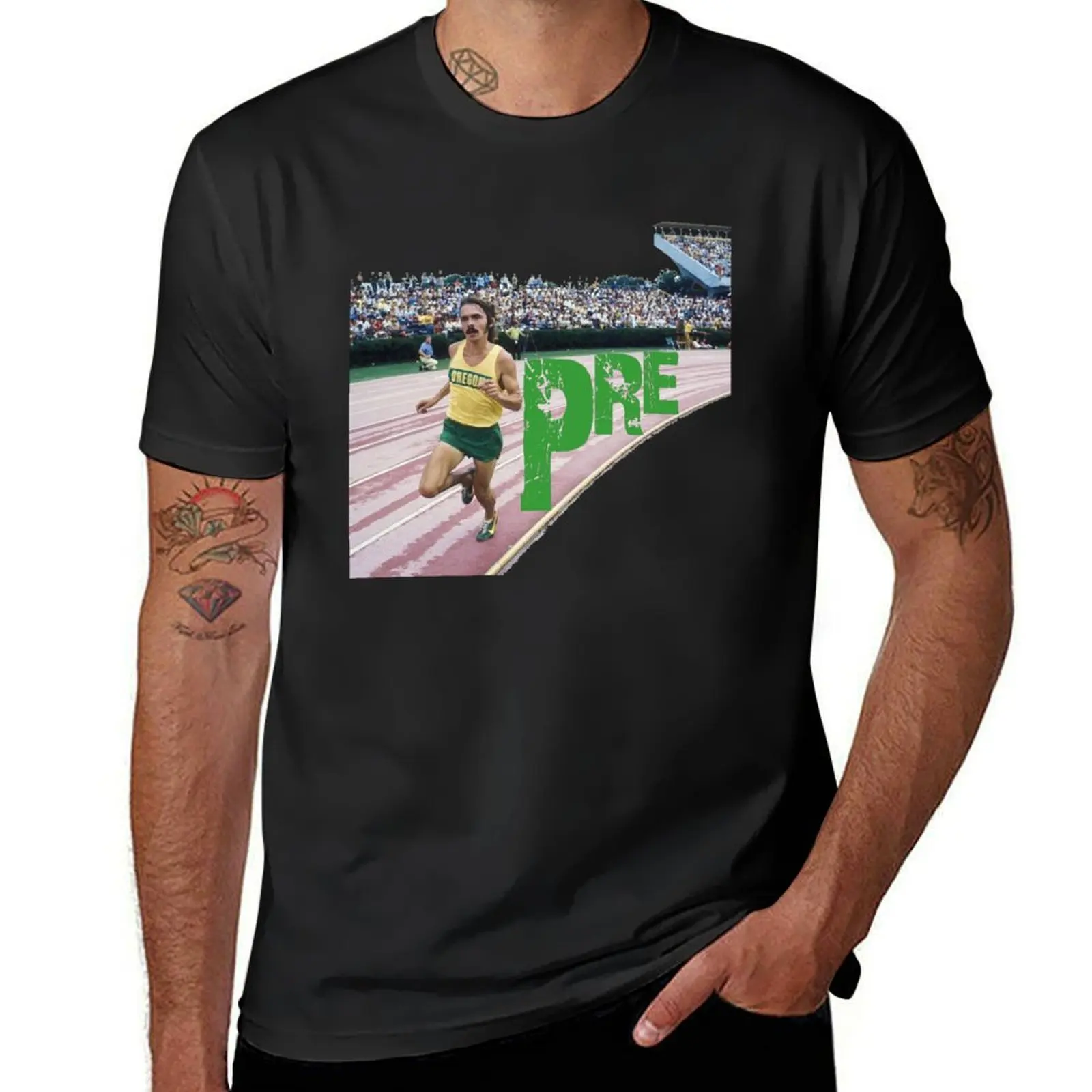 

Steve Prefontaine on the Track T-Shirt anime clothes boys whites tshirts for men