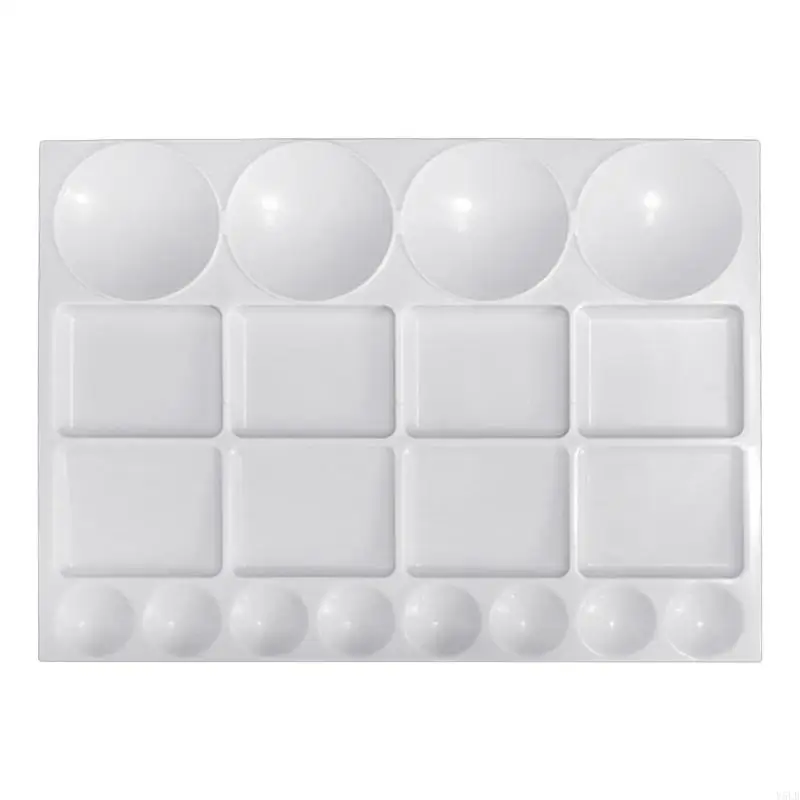 Y5LB White Plastic Palettes 20 Color Wells Easy Storage Painting Studio Accessory